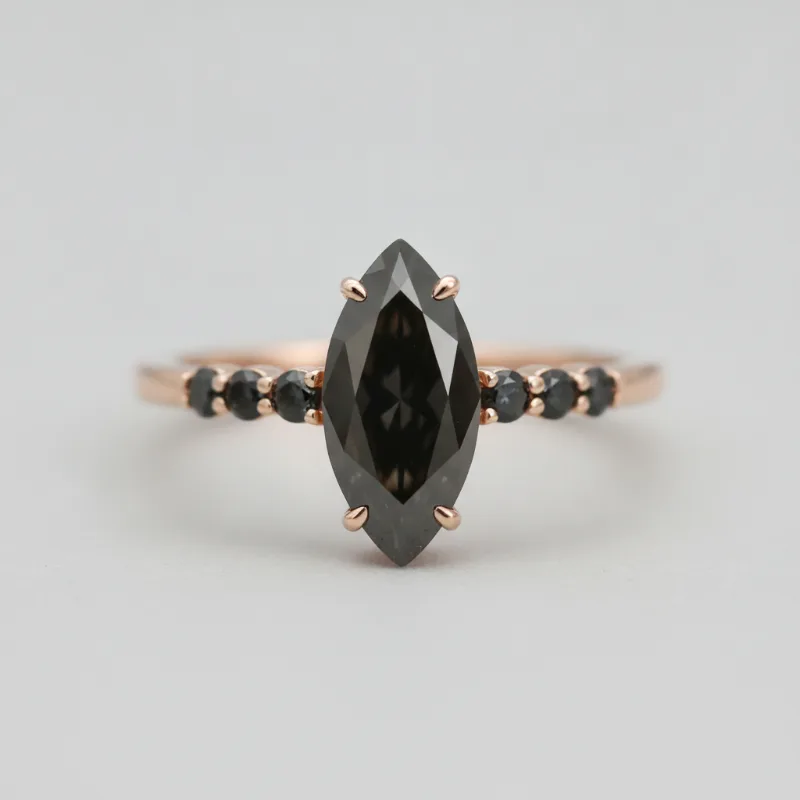 MARQUISE BEA RING ROSE GOLD & BLACK DIAMOND